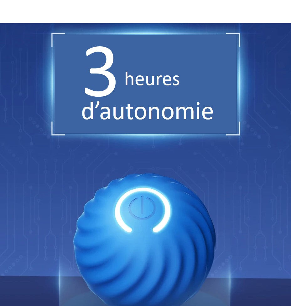Balle intelligente bleue rechargeable 3 heures d'autonomie USB pour chien  et chat