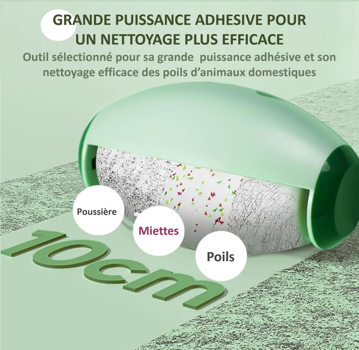 Fiohiros Rouleau Anti-Peluches réutilisable, Rouleau adhésif Lavable, Rouleau Anti-Peluches Portable, réutilisable, Rouleau adhésif réutilisable en Silicone ; il attrape tout , c'est complètement dingue !! 