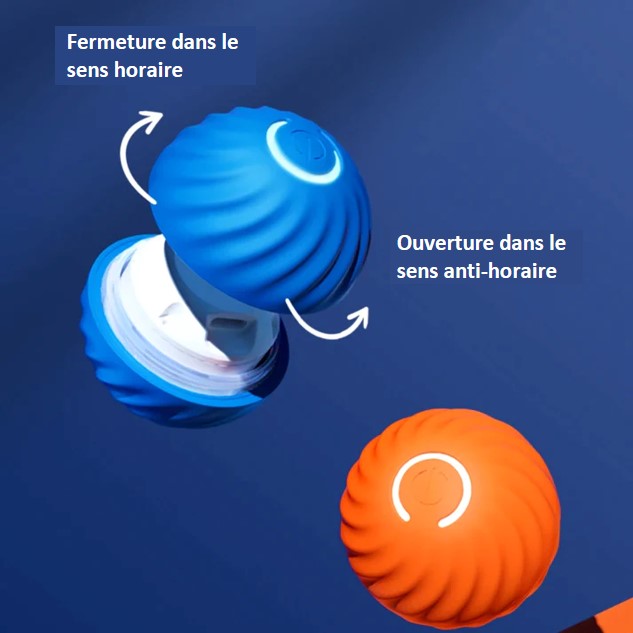 Balle interactive intelligente pour chien et chat rechargeable USB  autonomie de 3 heures 